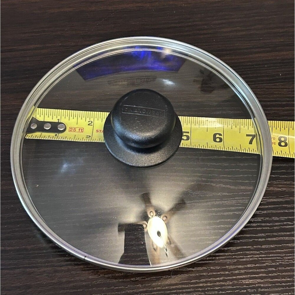 Tramontina 7” Glass Replacement Lid Stainless Rim Tempered Glass Lid Only